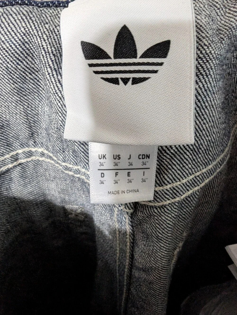 Adidas 90s Y2K Alternative Sport Wide Leg Loose Fit Skater Jeans, 34x32 NWT
